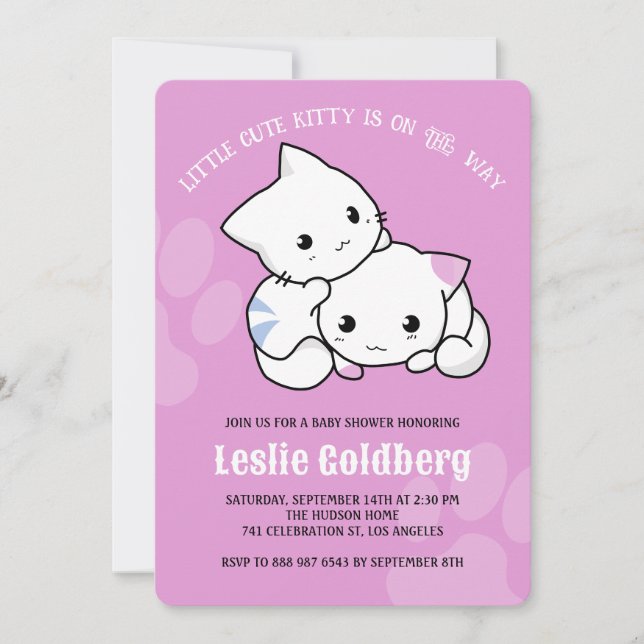 Cute Kitty Cat Baby Shower Invitation (Front)