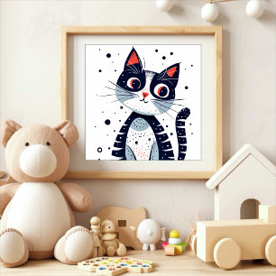 Cute Kitty Cat Baby Shower  Poster