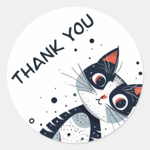 Cute Kitty Cat Baby Shower Thank You Classic Round Sticker