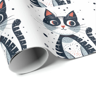 Cute Kitty Cat Baby Shower Wrapping Paper