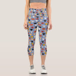 Cute Kitty Cat Blue Pattern Capri Leggings<br><div class="desc">Lots of adorable little kitty cat faces.  Original art by Nic Squirrell.</div>