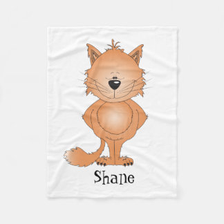 Cute Kitty Cat Cartoon Fleece Blanket