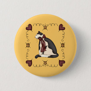 Cute Kitty Cat Country Gift 6 Cm Round Badge