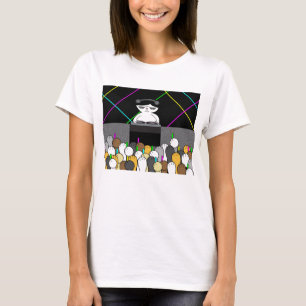 Cute Kitty Cat DJ Rave Dance Party T-Shirt