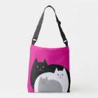 Cute Kitty Cat Family White Pink and Black