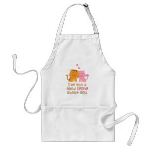 Cute Kitty Cat Feline Love Confession Pun Humour Standard Apron