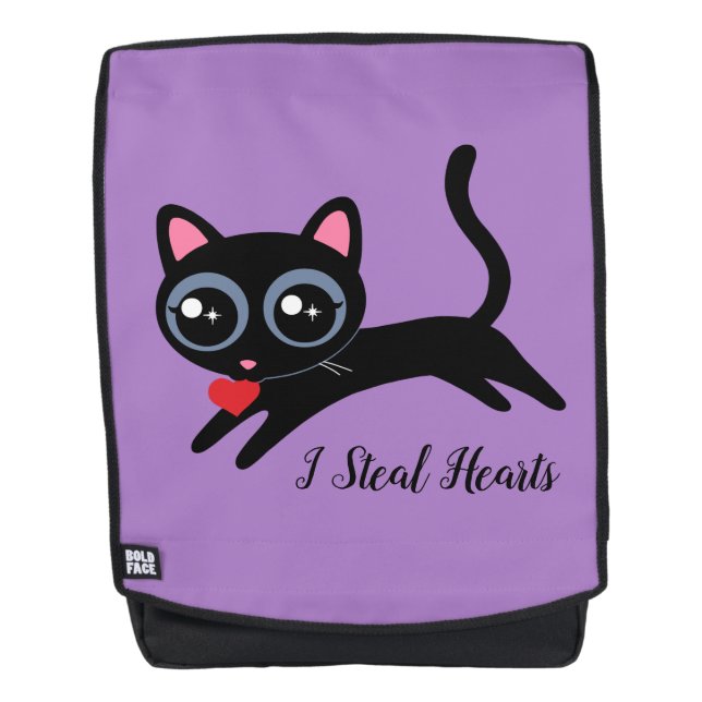 Cute Kitty Cat I Steal Hearts gift for Girls Backpack (Front)