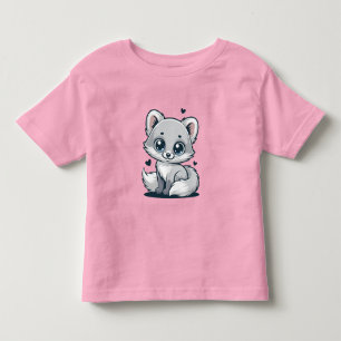Cute Kitty Cat Illustration -Minimalistic Toddler T-Shirt
