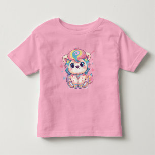 Cute Kitty Cat Illustration -Minimalistic Toddler T-Shirt