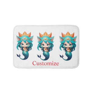 Cute Kitty Cat Mermaid Thunder_Cove  Bath Mat