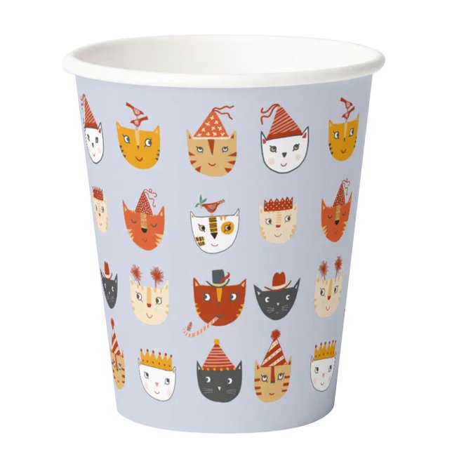 Cute Kitty Cat Paper Cups (Cute kitty cat themed party paper cup)