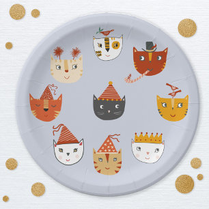 Cute Kitty Cat Paper Plate