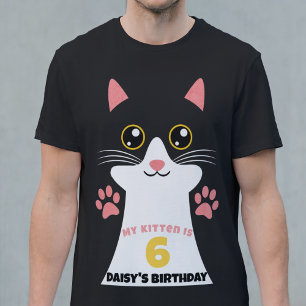 Cute Kitty Cat Parent's Birthday Party T-Shirt