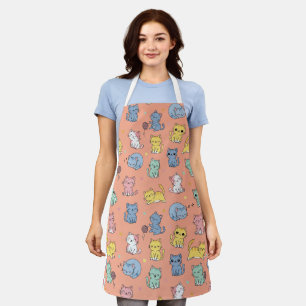 Cute Kitty Cat Pattern Apron