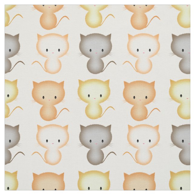 Cute Kitty Cat Pattern Fabric (Swatch)