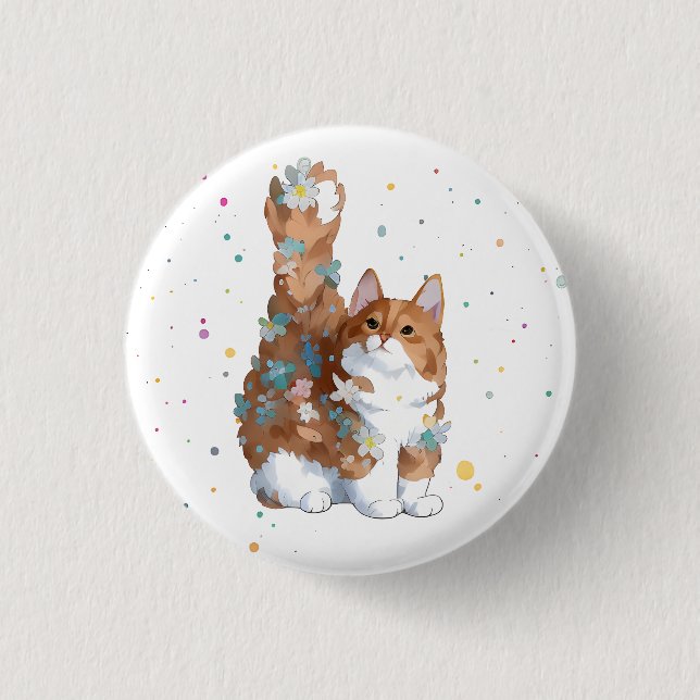 Cute Kitty Cat Pet Animal  3 Cm Round Badge (Front)