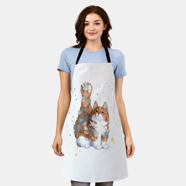 Cute Kitty Cat Pet Animal  Apron (Worn)