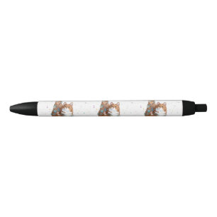 Cute Kitty Cat Pet Animal Black Ink Pen