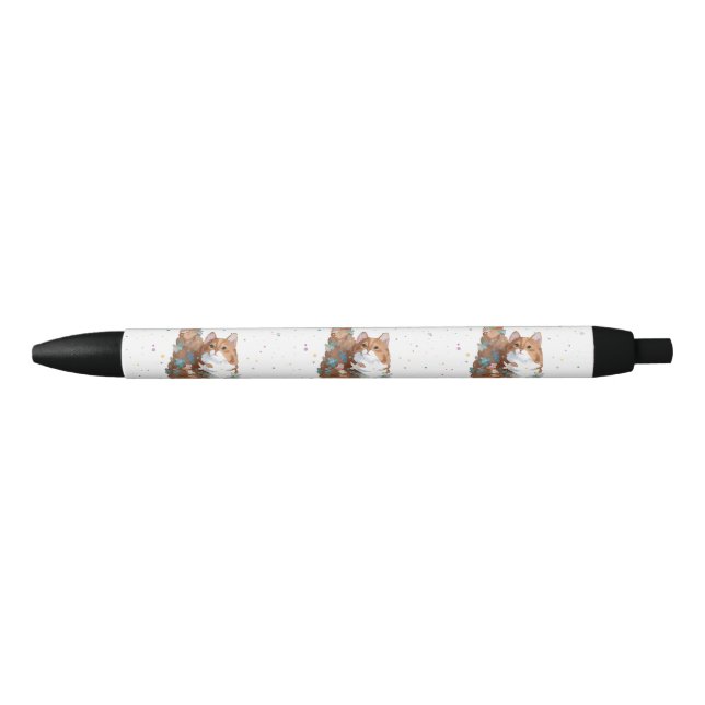 Cute Kitty Cat Pet Animal  Black Ink Pen (Front)