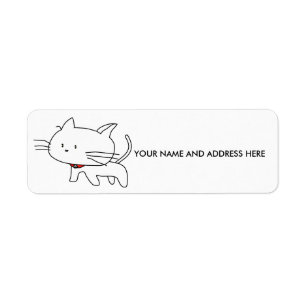Cute Kitty Cat Return address labels, Personalised Label
