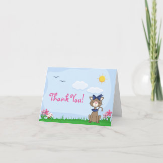 Cute Kitty Cat Thank You Card