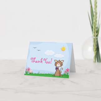 Cute Kitty Cat Thank You Card