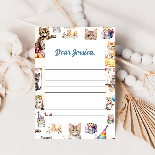 Cute Kitty Cat Time Capsule Note Message Card (Creator Uploaded)
