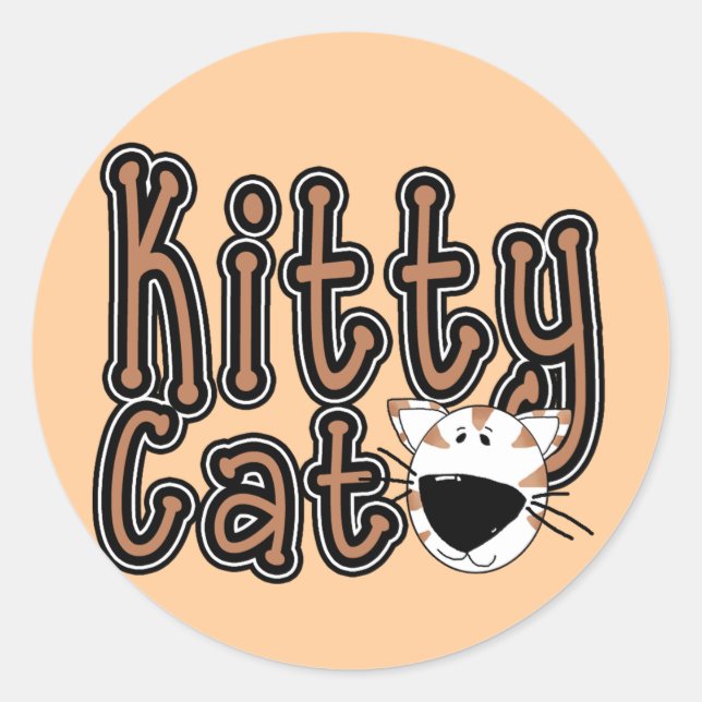 Cute Kitty Cat Tshirts and Gifts Classic Round Sticker (Front)