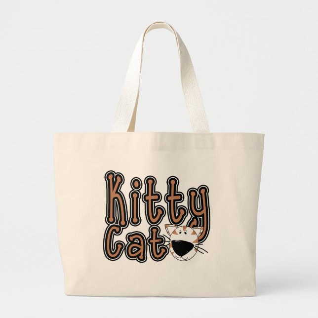 Cute Kitty Cat Tshirts and Gifts Large Tote Bag (Front)