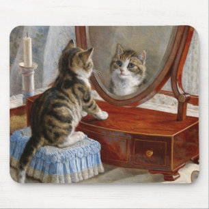 Cute Kitty Cat Vintage Painting by Frank Paton Mouse Pad