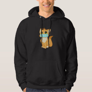 Cute Kitty Cat With Face Mask Funny For Animal Lo Hoodie