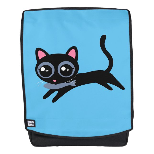 Cute Kitty Cat with Fish Gift for Girls Backpack (Front)