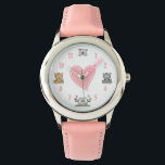Cute Kitty Cats and Pink Heart Watch<br><div class="desc">This cute watch features four different kitty cats, a pink heart and numbers. ~</div>