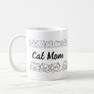 Cute Kitty Cats  Cat Mum Monogram Coffee Mug
