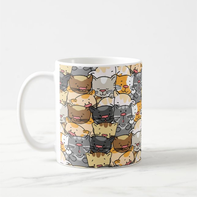 Cute Kitty Cats Coffee Mug (Left)