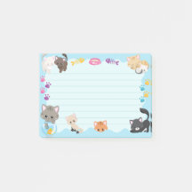 Cute Kitty Cats Pawprints Baby Light Blue