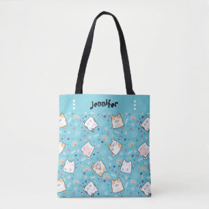 Cute Kitty Cats Whimsical Pattern Tote Bag