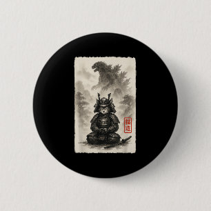 Cute Kitty Catzilla Angry Kaiju Anime Cat Monster  6 Cm Round Badge