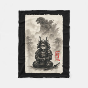 Cute Kitty Catzilla Angry Kaiju Anime Cat Monster Fleece Blanket