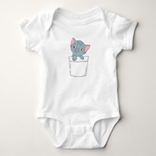 Cute Kitty Clipart Cat in Pocket Cat Lover Design Baby Bodysuit