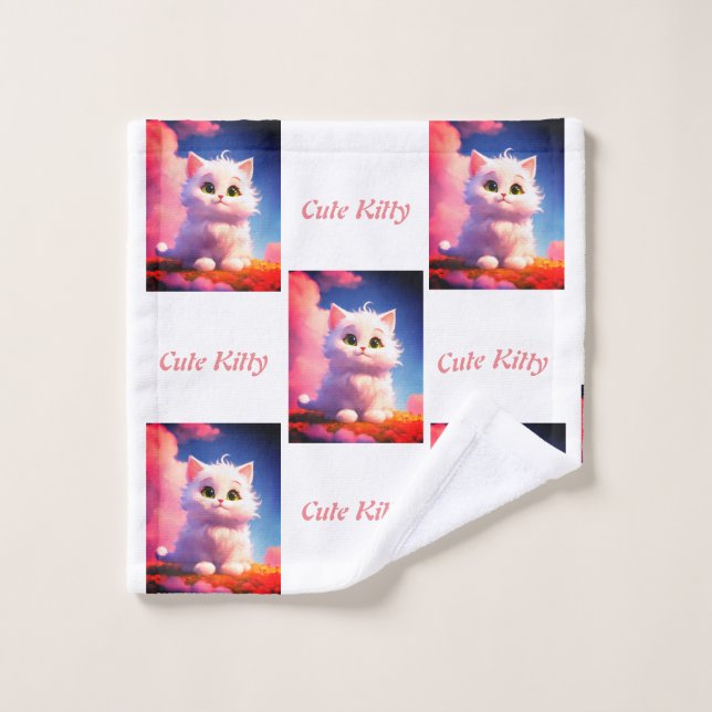 Cute Kitty Cloud Wash Cloth (Wash Cloth)