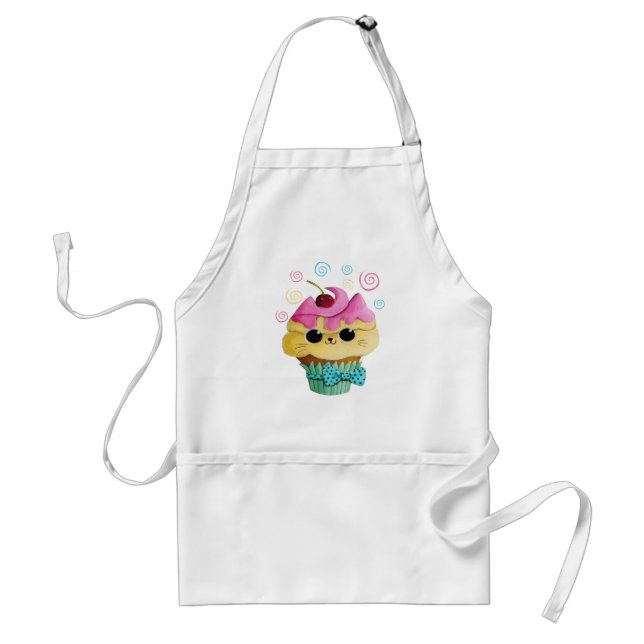 Cute Kitty Cupcake Standard Apron (Front)