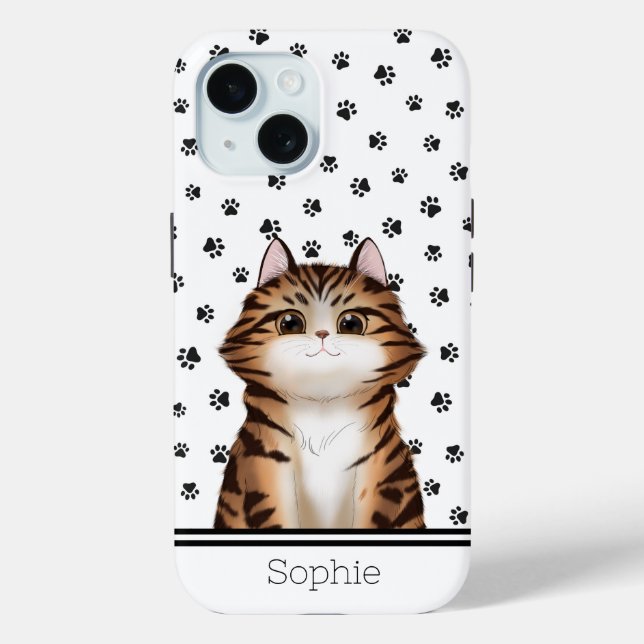 Cute Kitty Custom Case-Mate iPhone Case (Back)