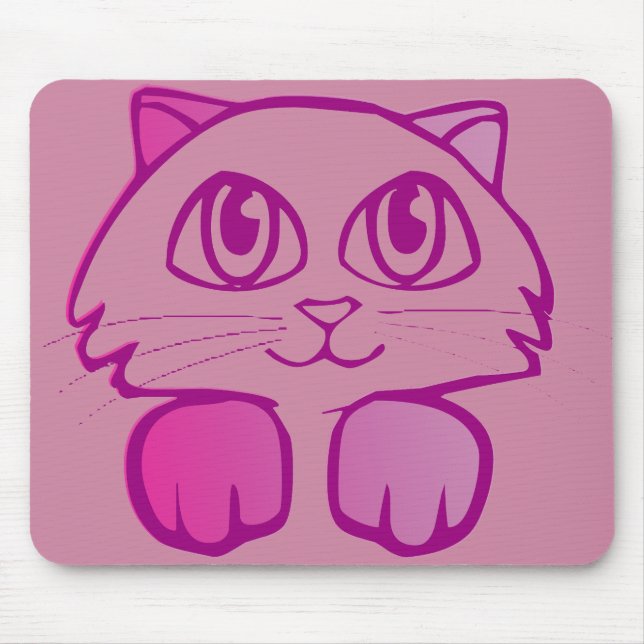 Cute kitty drawing mouse pad (Front)