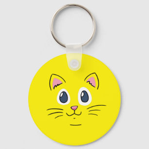 Cute Kitty Face Key Ring