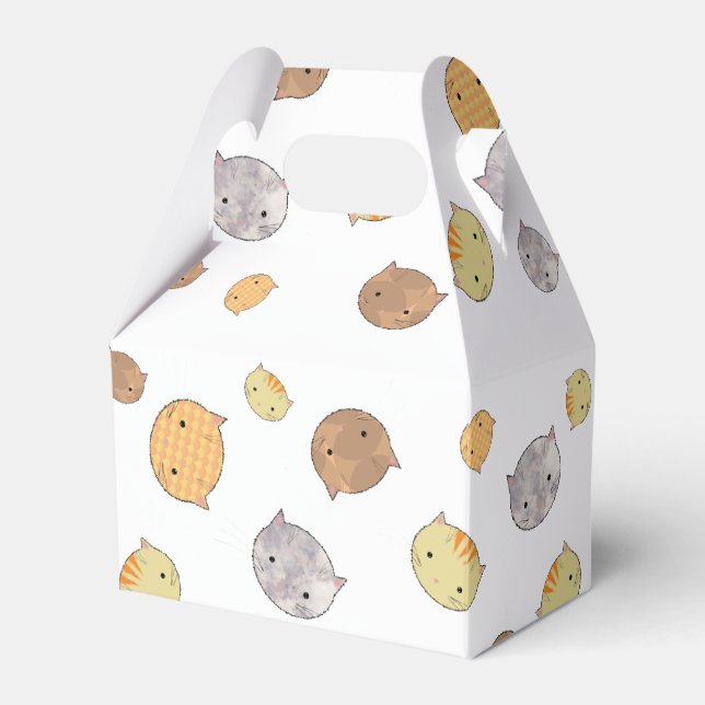 Cute Kitty Faces Favour Box (Front Side)