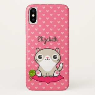 Cute Kitty Illustration iPhone X Case