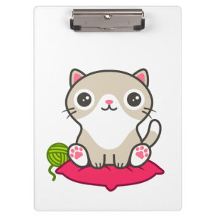 Cute Kitty Illustration Clipboard