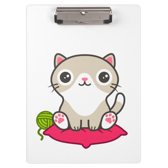 Cute Kitty Illustration Clipboard (Front)