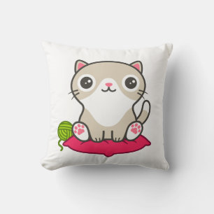 Cute Kitty Illustration Cushion